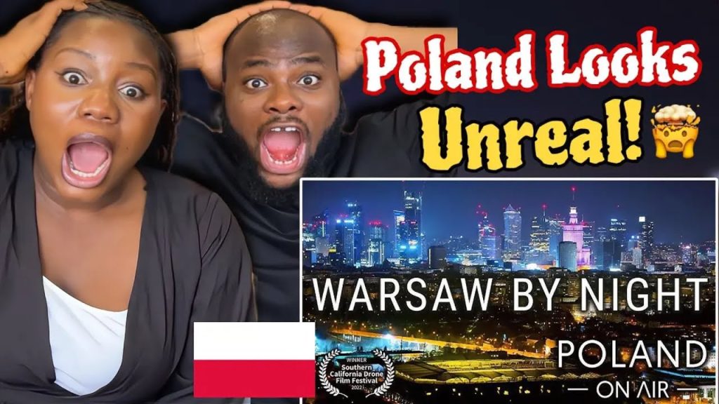 Warsaw By Night REACTION - Warszawa nocą z drona | Poland aerial 4K